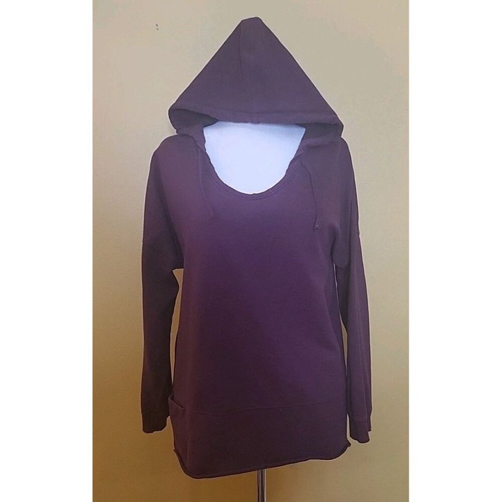 Wild Palms Womens Adjustable Hooded Sweatshirt Xl Burgundy‎ Purple Pocket Cotton